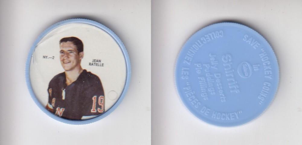 1968-69 SHIRRIFF HOCKEY COIN NY-2 J. RATELLE photo 1968-69 SHIRRIFF HOCKEY COIN NY-2 J. RATELLE photo