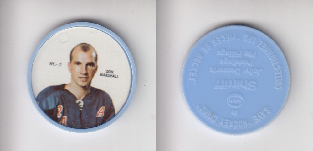 1968-69 SHIRRIFF HOCKEY COIN NY-7 D. MARSHALL photo 1968-69 SHIRRIFF HOCKEY COIN NY-7 D. MARSHALL photo