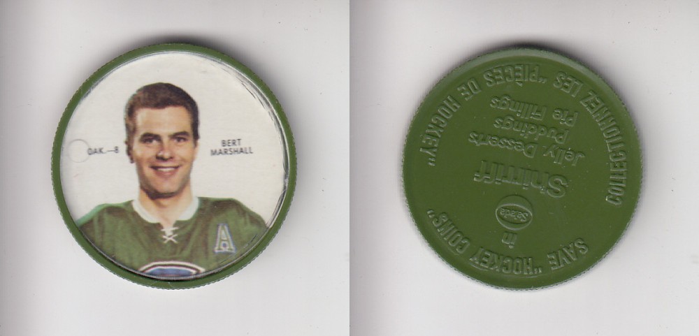 1968-69 SHIRRIFF HOCKEY COIN OAK-8 B. MARSHALL photo 1968-69 SHIRRIFF HOCKEY COIN OAK-8 B. MARSHALL photo