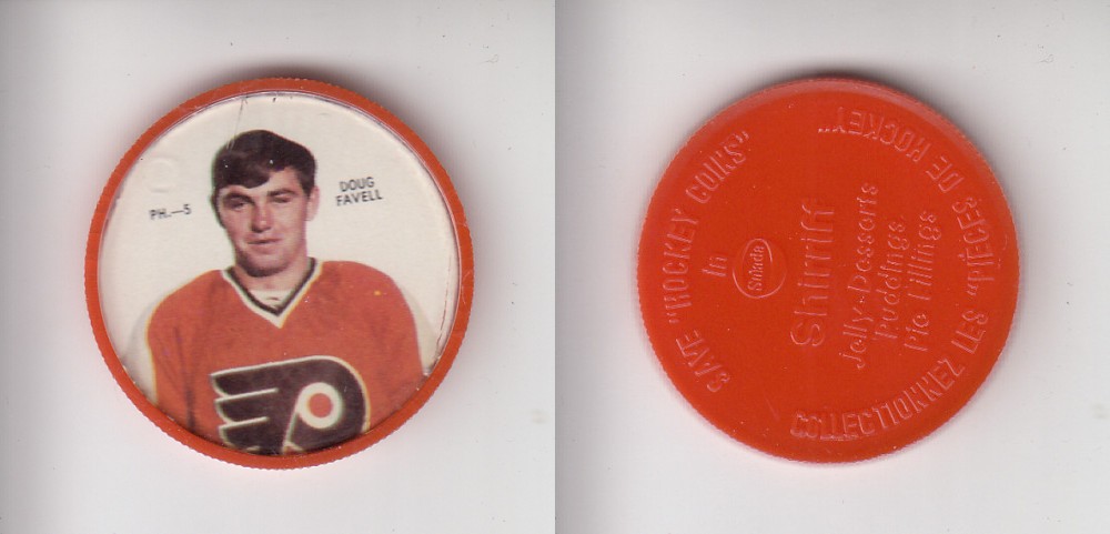 1968-69 SHIRRIFF HOCKEY COIN PH-5 D. FAVELL photo 1968-69 SHIRRIFF HOCKEY COIN PH-5 D. FAVELL photo