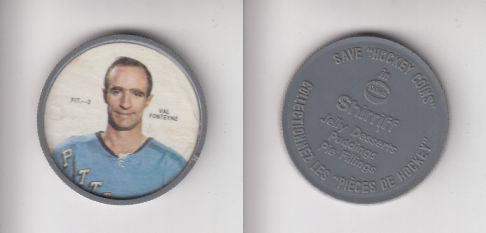 1968-69 SHIRRIFF HOCKEY COIN PIT-3 V. FONTEYNE photo 1968-69 SHIRRIFF HOCKEY COIN PIT-3 V. FONTEYNE photo