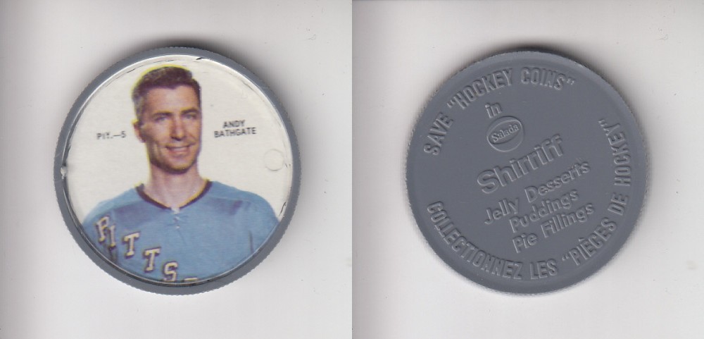 1968-69 SHIRRIFF HOCKEY COIN PIT-5 A. BATHGATE photo 1968-69 SHIRRIFF HOCKEY COIN PIT-5 A. BATHGATE photo