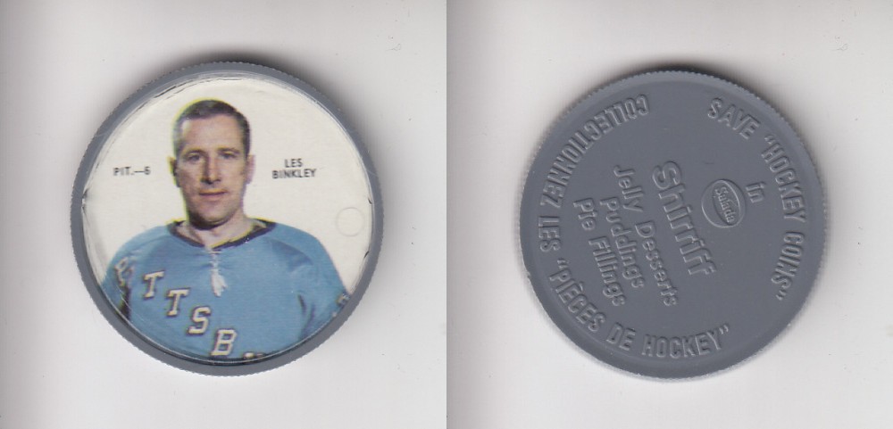 1968-69 SHIRRIFF HOCKEY COIN PIT-6 L. BINKLEY photo 1968-69 SHIRRIFF HOCKEY COIN PIT-6 L. BINKLEY photo