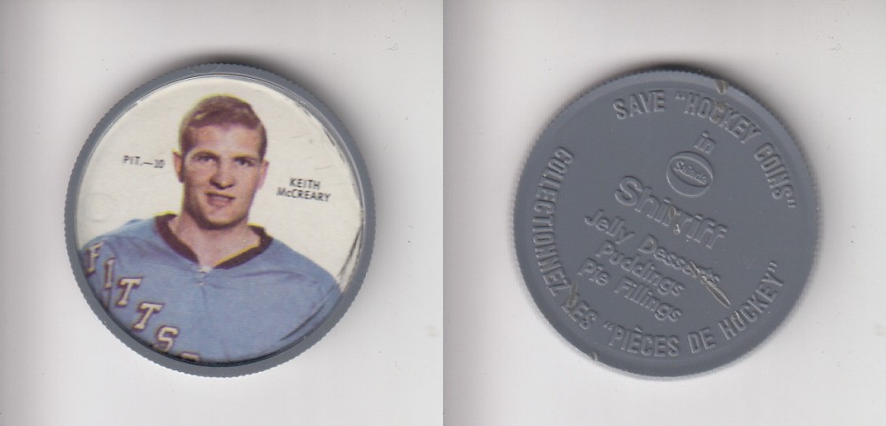 1968-69 SHIRRIFF HOCKEY COIN PIT-10 K. McCREARY photo 1968-69 SHIRRIFF HOCKEY COIN PIT-10 K. McCREARY photo