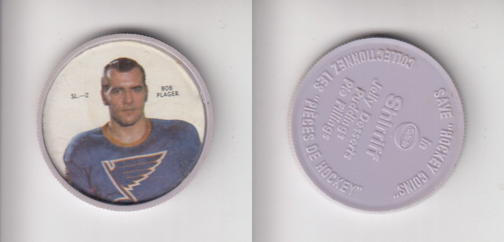 1968-69 SHIRRIFF HOCKEY COIN SL-2 B. PLAGER photo 1968-69 SHIRRIFF HOCKEY COIN SL-2 B. PLAGER photo