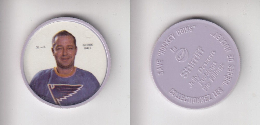 1968-69 SHIRRIFF HOCKEY COIN SL-5 G. HALL photo 1968-69 SHIRRIFF HOCKEY COIN SL-5 G. HALL photo