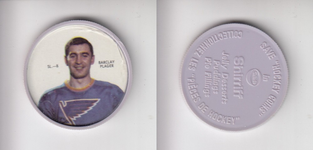 1968-69 SHIRRIFF HOCKEY COIN SL-8 B. PLAGER photo 1968-69 SHIRRIFF HOCKEY COIN SL-8 B. PLAGER photo