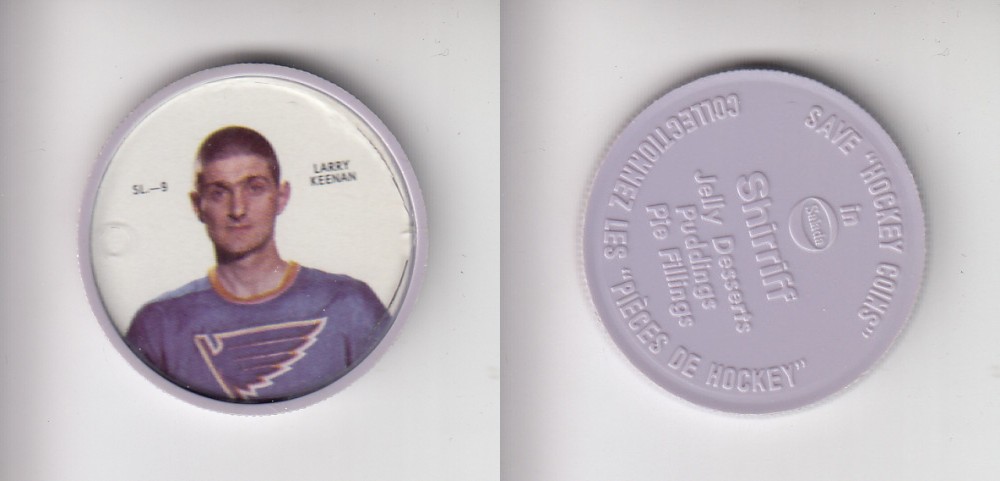 1968-69 SHIRRIFF HOCKEY COIN SL-9 L. KEENAN photo 1968-69 SHIRRIFF HOCKEY COIN SL-9 L. KEENAN photo