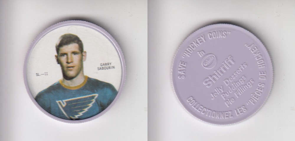 1968-69 SHIRRIFF HOCKEY COIN SL-11 G. SABOURIN *SP* photo 1968-69 SHIRRIFF HOCKEY COIN SL-11 G. SABOURIN *SP* photo