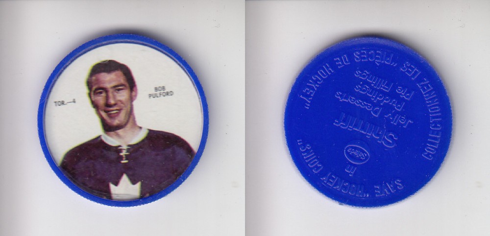 1968-69 SHIRRIFF HOCKEY COIN TOR-4 B. PULFORD photo 1968-69 SHIRRIFF HOCKEY COIN TOR-4 B. PULFORD photo