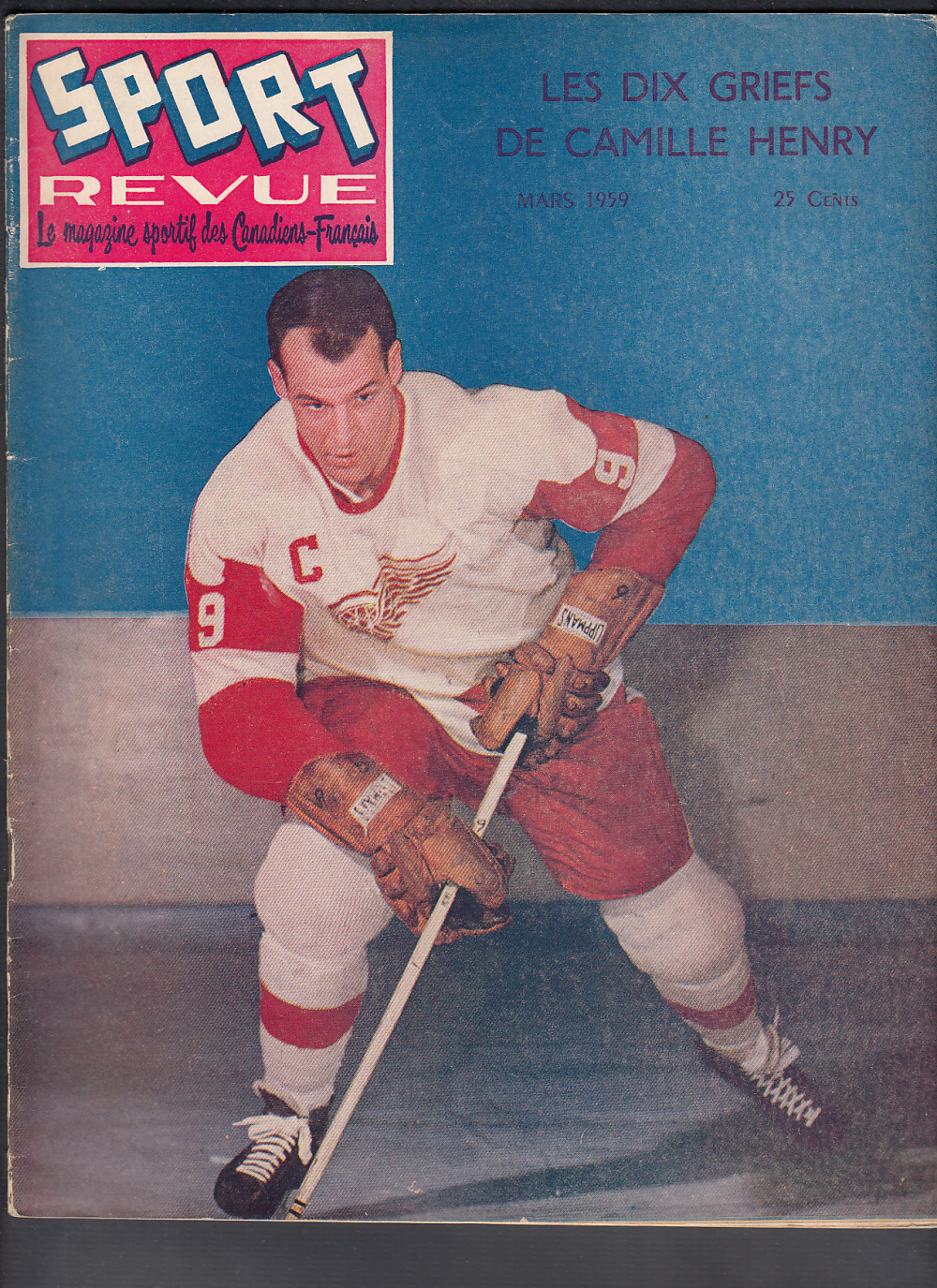 1959 SPORT REVUE MAGAZINE G. HOWE ON COVER photo