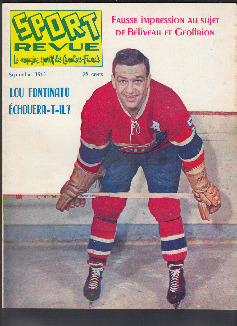 1961 SPORT REVUE MAGAZINE B. GEOFFRION ON COVER photo 1961 SPORT REVUE MAGAZINE B. GEOFFRION ON COVER photo
