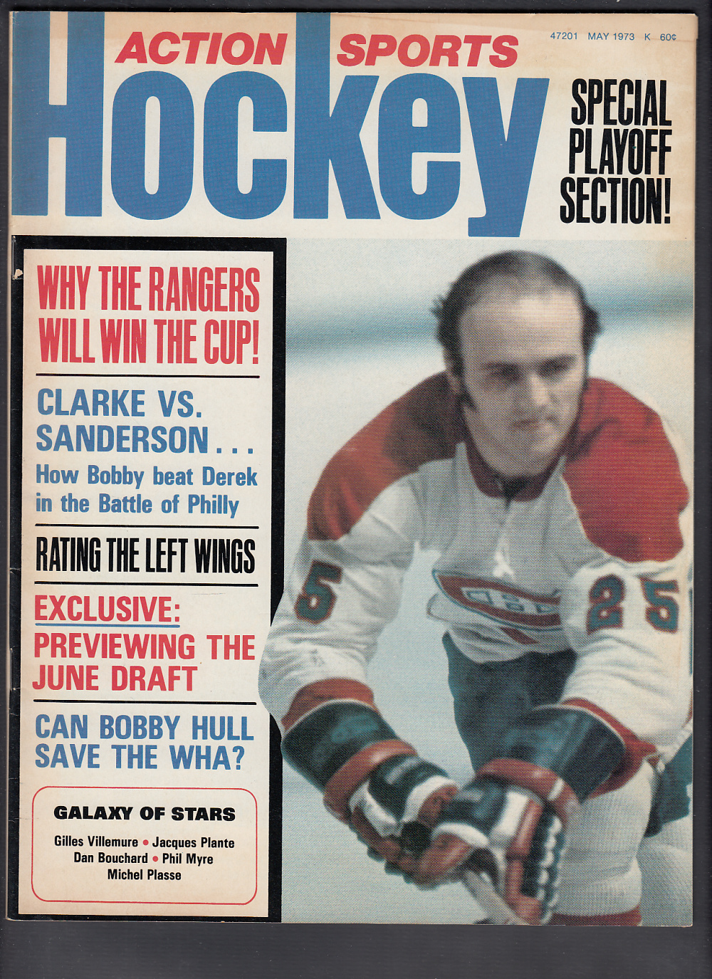 1973 HOCKEY ACTION SPORTS MAGAZINE J. LEMAIRE ON COVER photo