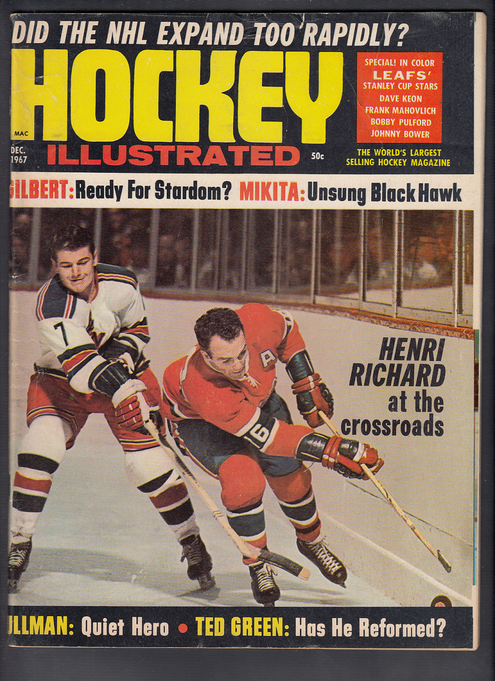 1967 HOCKEY ILLUSTRATED MAGAZINE H. RICHARD ON COVER photo