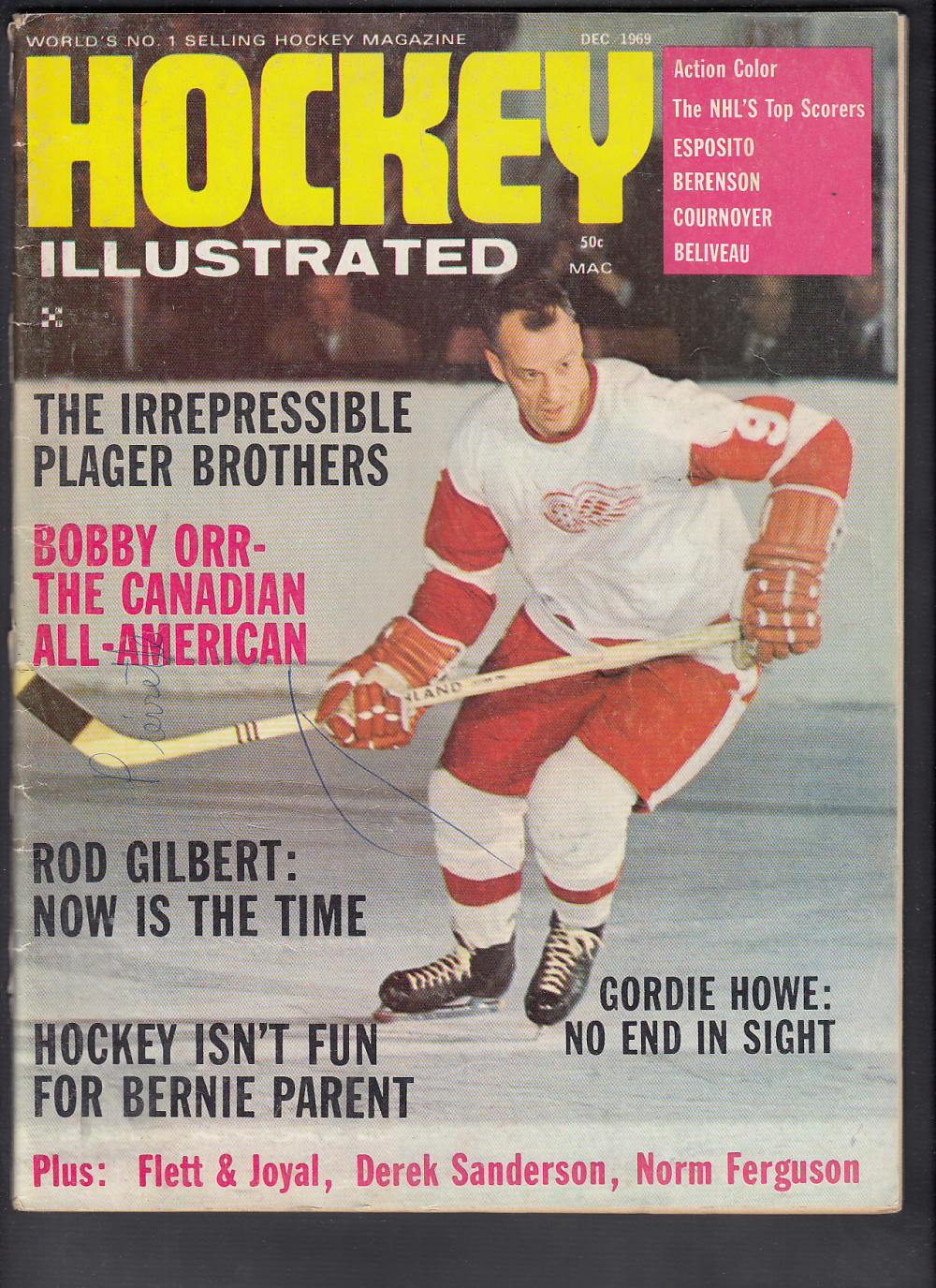 1969 HOCKEY ILLUSTRATED MAGAZINE G. HOWE ON COVER photo