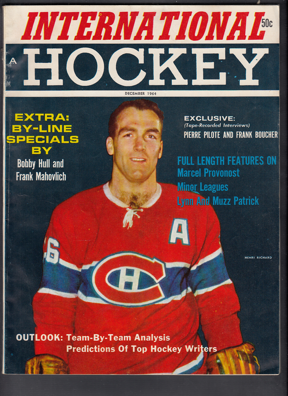 1964 INTERNATIONAL HOCKEY MAGAZINE H. RICHARD ON COVER photo 1964 INTERNATIONAL HOCKEY MAGAZINE H. RICHARD ON COVER photo