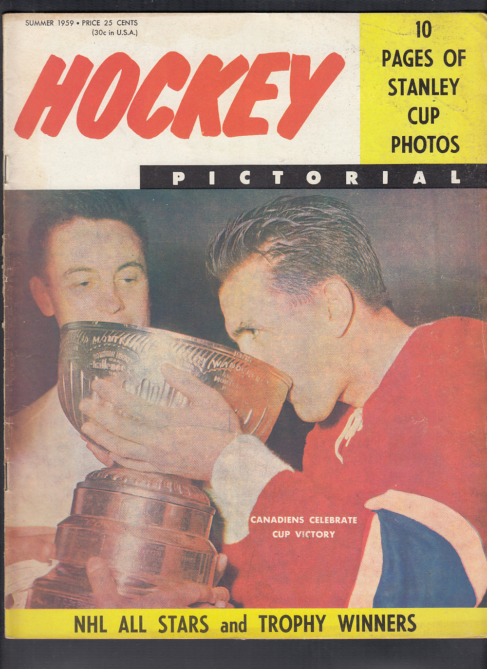 1959 HOCKEY PICTORIAL MAGAZINE M. RICHARD ON COVER photo