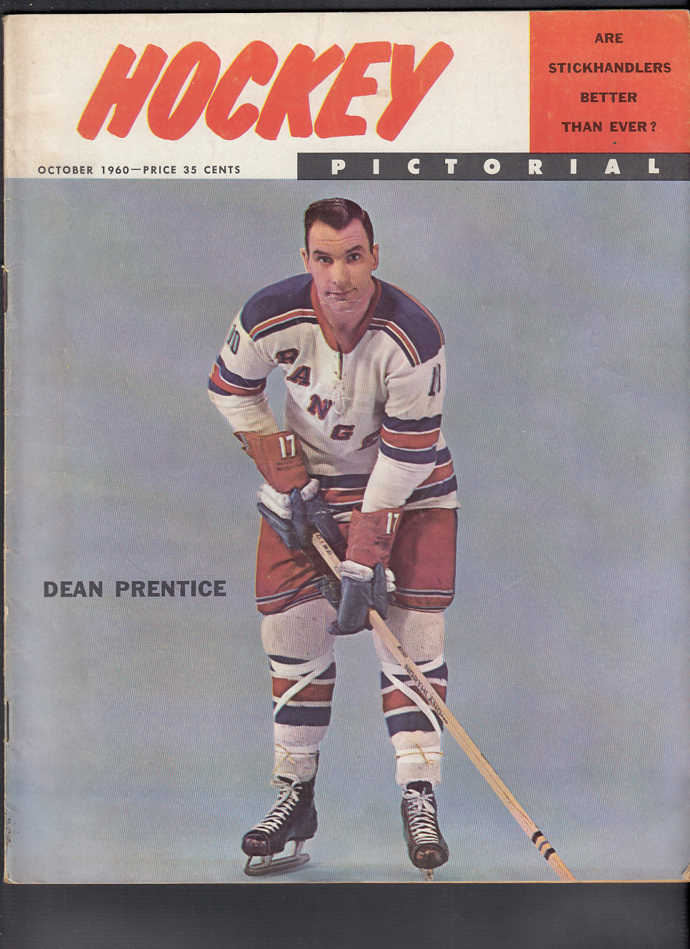 1960 HOCKEY PICTORIAL MAGAZINE D. PRENTICE ON COVER photo