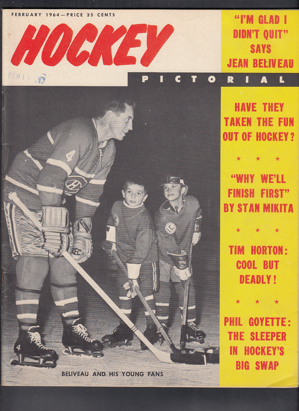 1964 HOCKEY PICTORIAL MAGAZINE J. BELIVEAU ON COVER photo 1964 HOCKEY PICTORIAL MAGAZINE J. BELIVEAU ON COVER photo