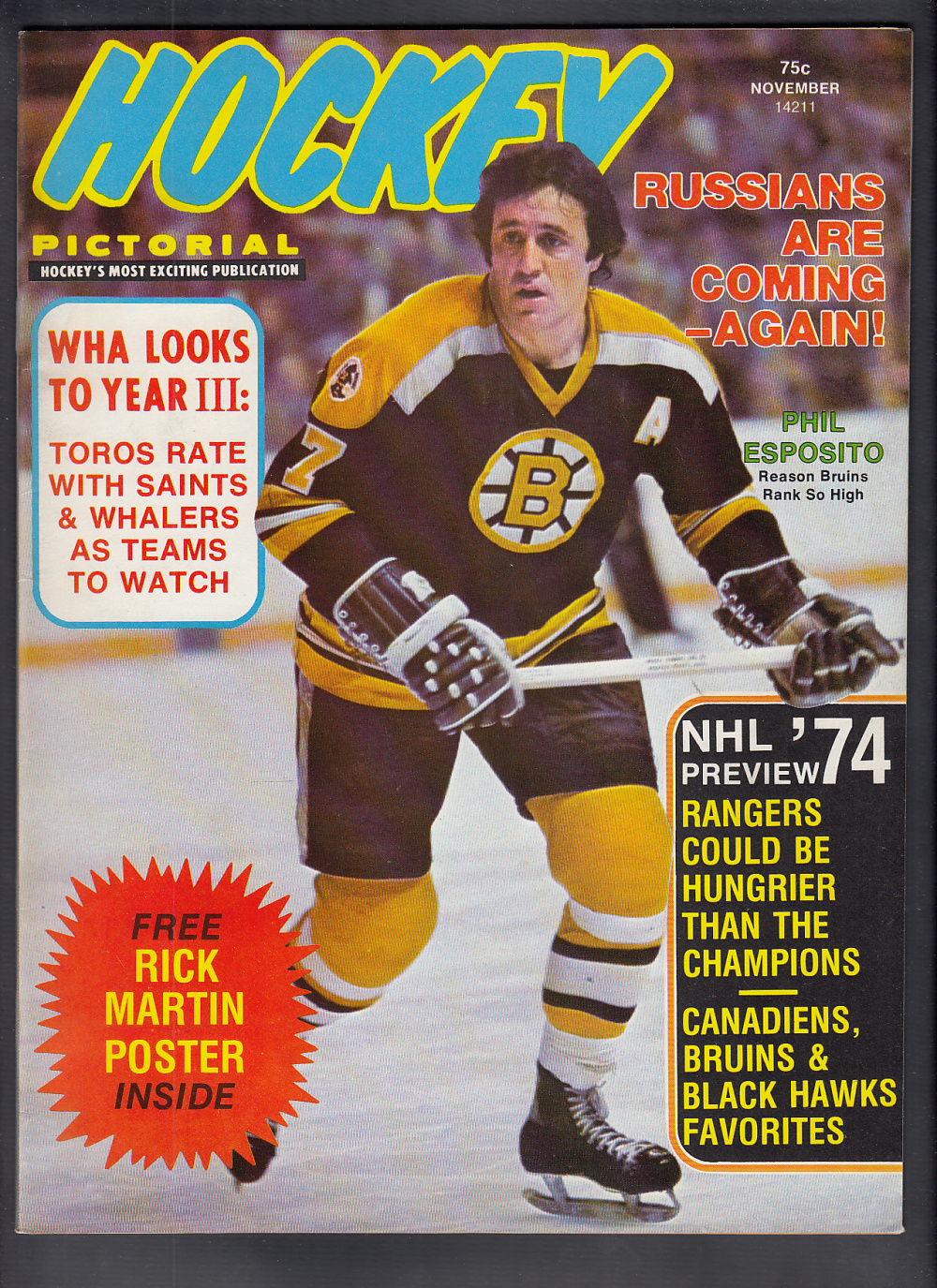 1974 HOCKEY PICTORIAL MAGAZINE P. ESPOSITO ON COVER photo 1974 HOCKEY PICTORIAL MAGAZINE P. ESPOSITO ON COVER photo