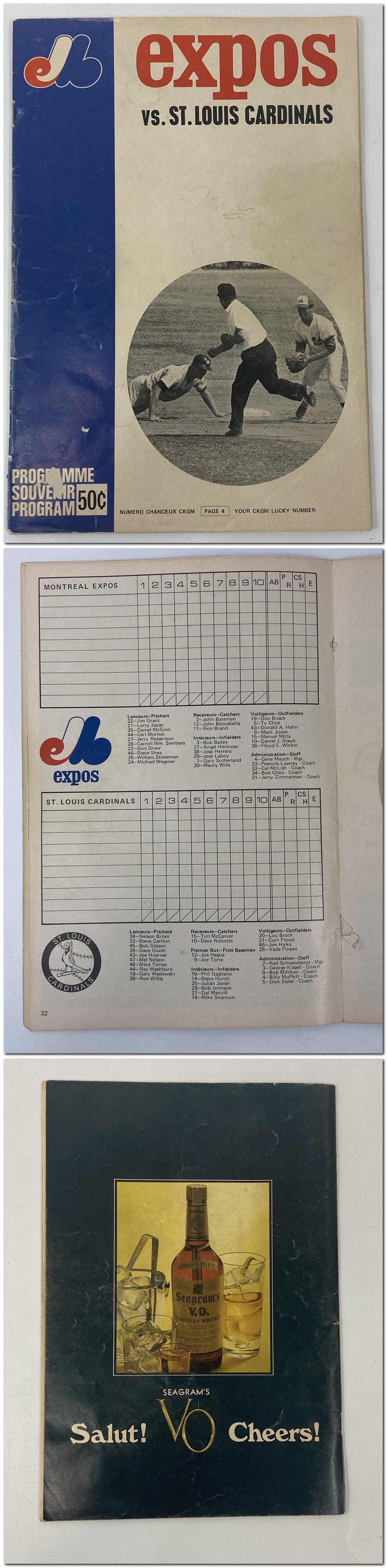 1969 MONTREAL EXPOS 1ST GAME PROGRAM photo