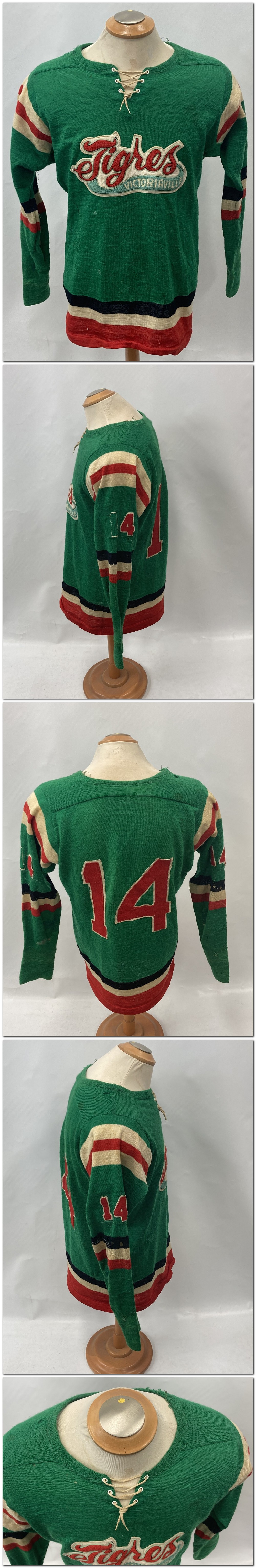 1967-68 VICTORIAVILLE TIGRES ALLAN CUP CHAMPION GAME WORN JERSEY #14 photo