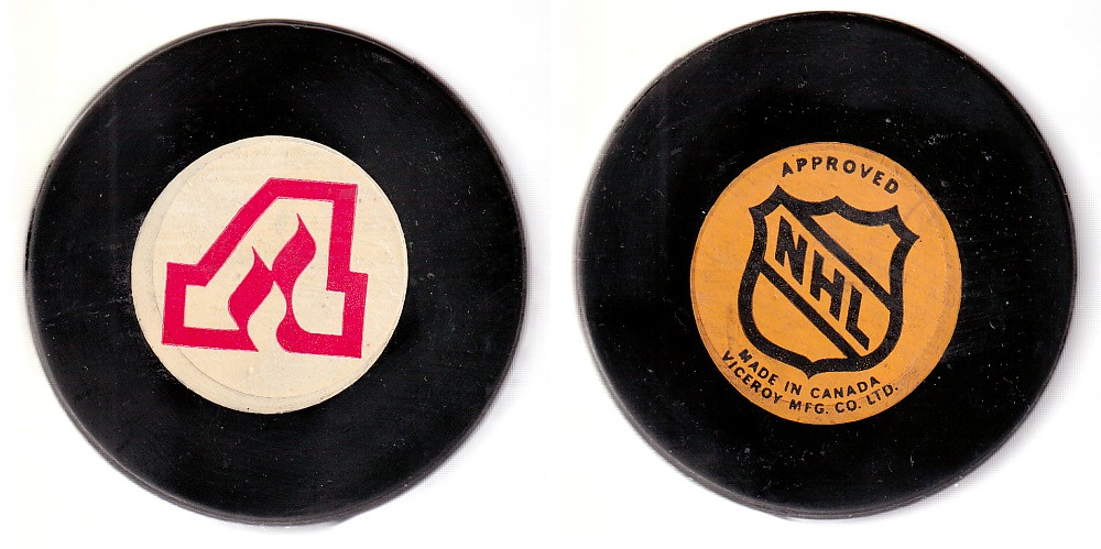 1973-75 VICEROY V2 ATLANTA FLAMES GAME PUCK photo