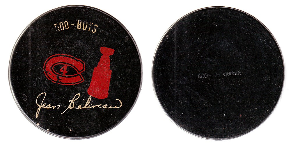 1972 BILTRITE B1 JEAN BELIVEAU 500TH GOAL PUCK photo