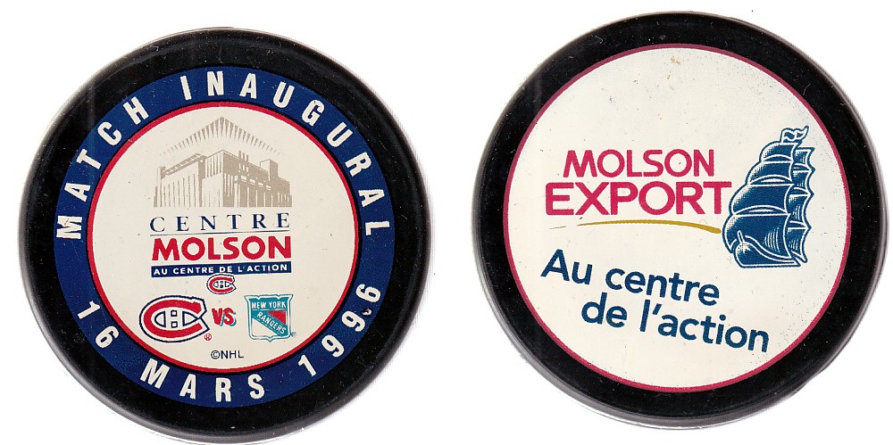 1996 MONTREAL CANADIENS INAUGURAL GAME PUCK photo