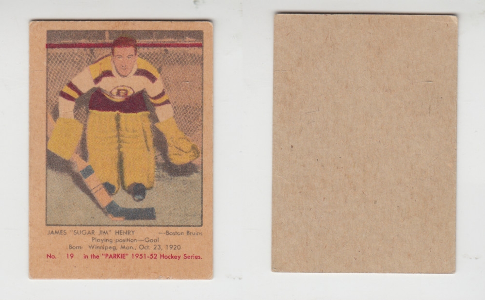 1951-52 PARKHURST HOCKEY CARD #19 J. HENRY photo 1951-52 PARKHURST HOCKEY CARD #19 J. HENRY photo