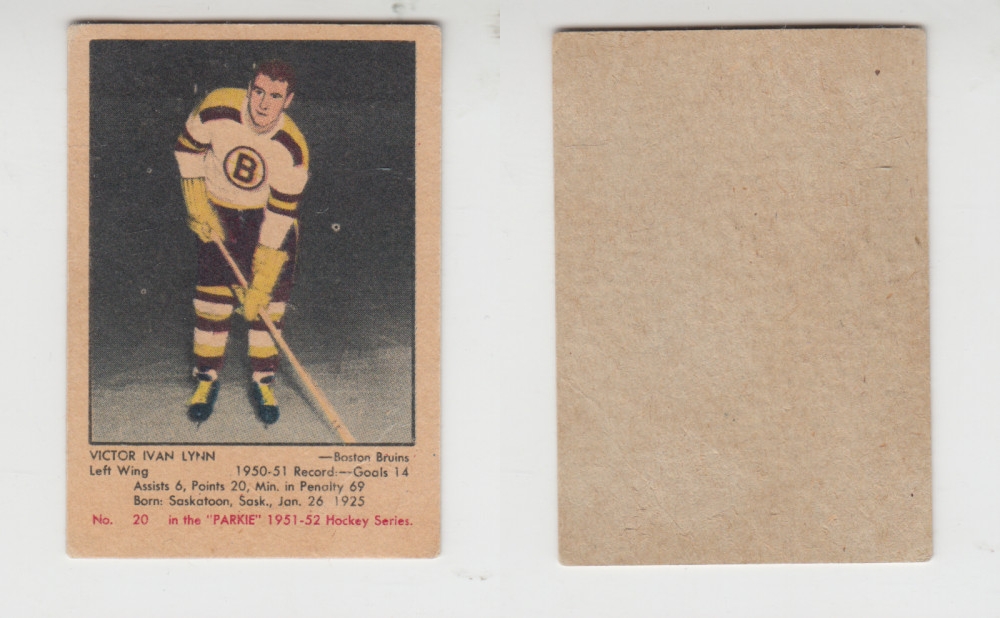 1951-52 PARKHURST HOCKEY CARD #20 V. LYNN photo 1951-52 PARKHURST HOCKEY CARD #20 V. LYNN photo