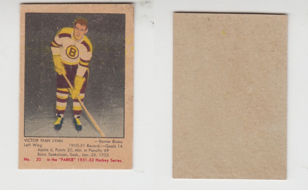 1951-52 PARKHURST HOCKEY CARD #20 V. LYNN photo
