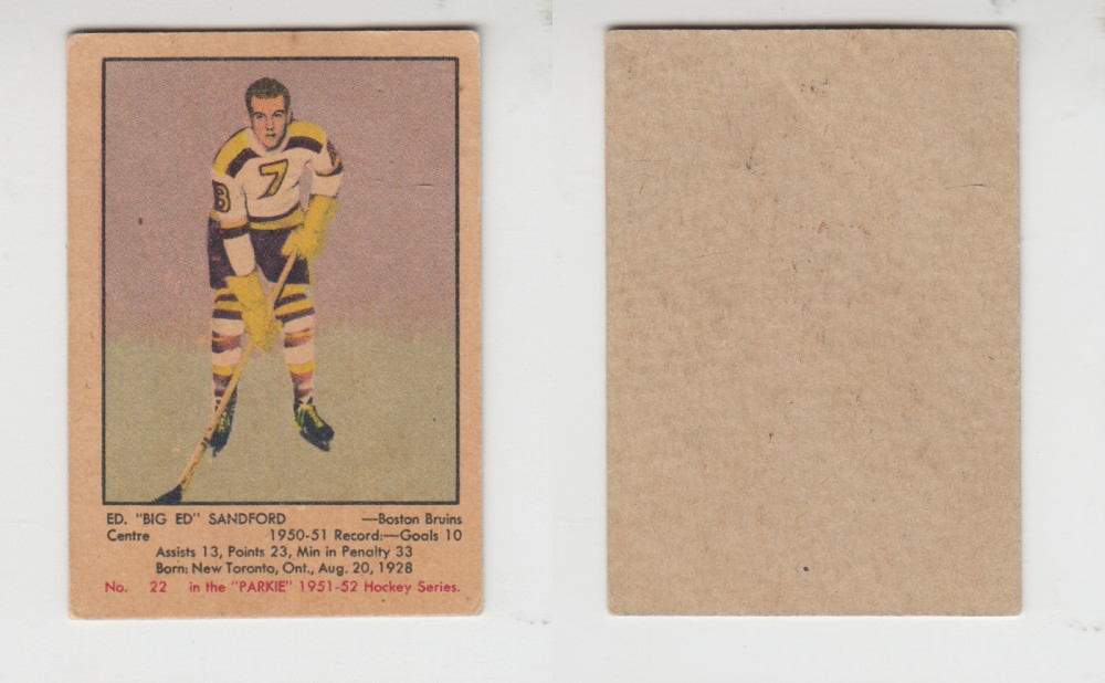 1951-52 PARKHURST HOCKEY CARD #22 E. SANDFORD photo 1951-52 PARKHURST HOCKEY CARD #22 E. SANDFORD photo