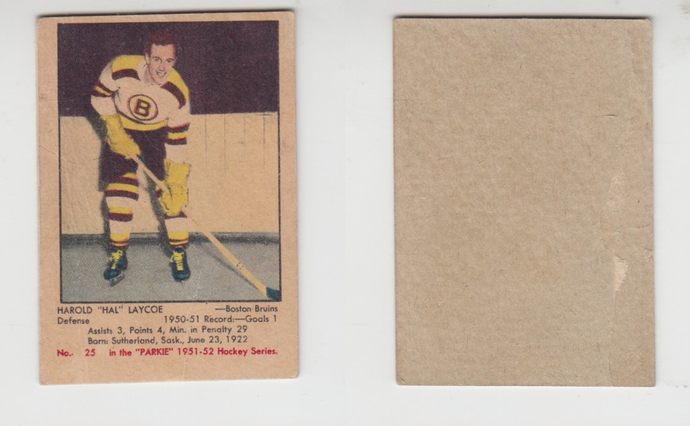 1951-52 PARKHURST HOCKEY CARD #25 H. LAYCOE photo 1951-52 PARKHURST HOCKEY CARD #25 H. LAYCOE photo