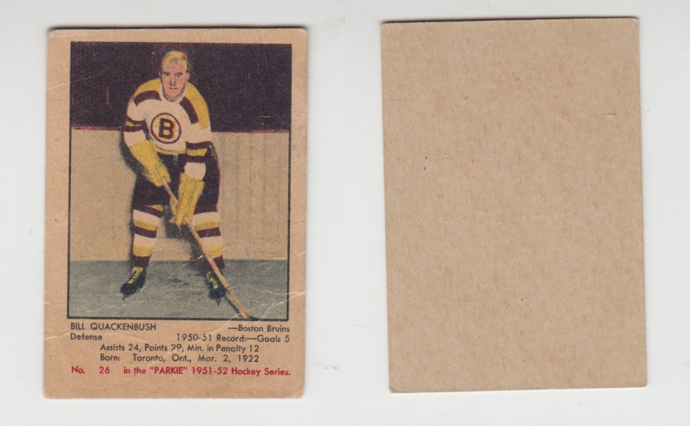 1951-52 PARKHURST HOCKEY CARD #26 B. QUACKENBUSH photo 1951-52 PARKHURST HOCKEY CARD #26 B. QUACKENBUSH photo