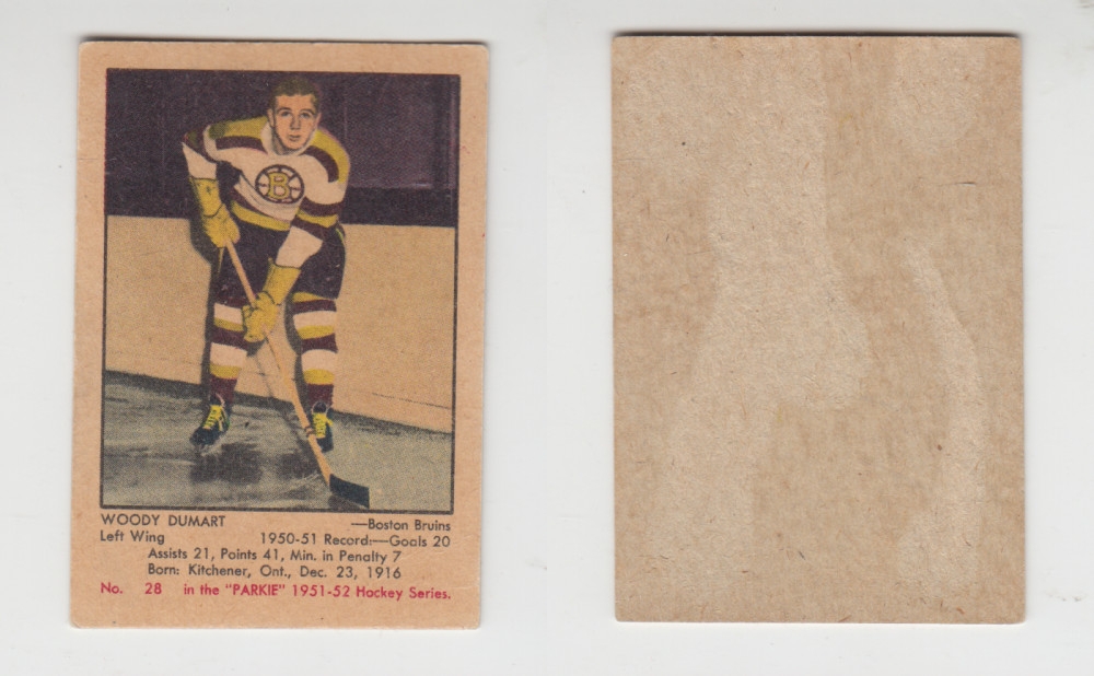 1951-52 PARKHURST HOCKEY CARD #28 W. DUMART photo