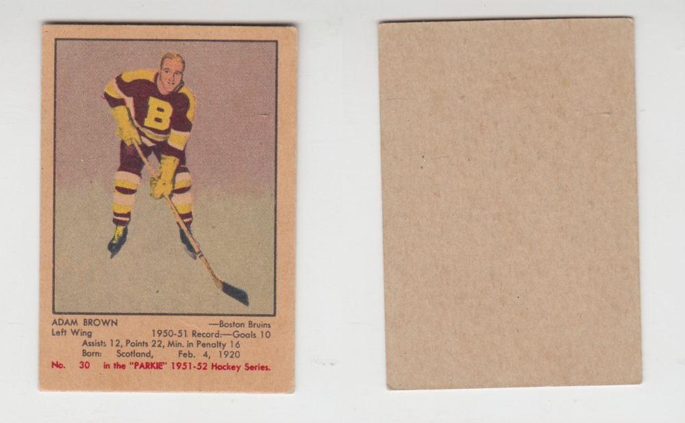 1951-52 PARKHURST HOCKEY CARD #30 A. BROWN photo 1951-52 PARKHURST HOCKEY CARD #30 A. BROWN photo