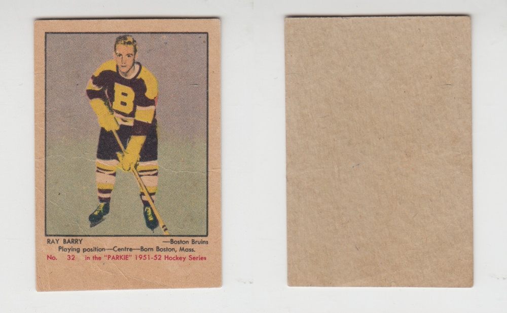 1951-52 PARKHURST HOCKEY CARD #32 R. BARRY photo 1951-52 PARKHURST HOCKEY CARD #32 R. BARRY photo