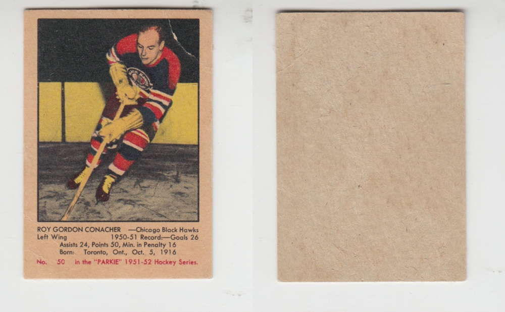 1951-52 PARKHURST HOCKEY CARD #50 R. CONACHER photo 1951-52 PARKHURST HOCKEY CARD #50 R. CONACHER photo