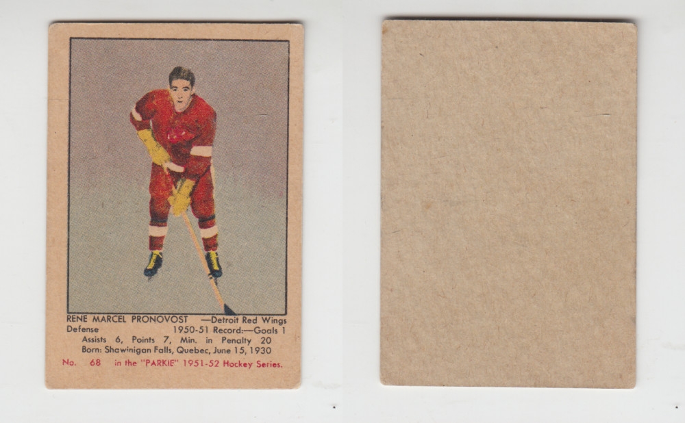 1951-52 PARKHURST HOCKEY CARD #68 R. PRONOVOST photo 1951-52 PARKHURST HOCKEY CARD #68 R. PRONOVOST photo