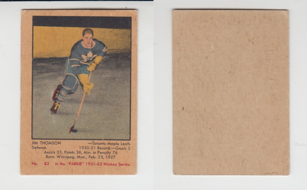 1951-52 PARKHURST HOCKEY CARD #82 J. THOMSON photo 1951-52 PARKHURST HOCKEY CARD #82 J. THOMSON photo