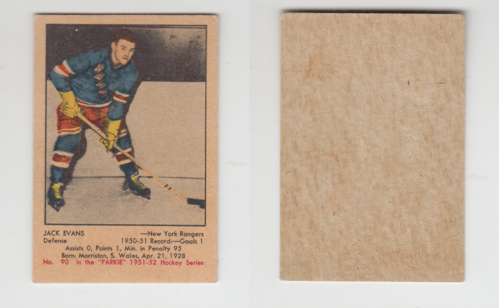 1951-52 PARKHURST HOCKEY CARD #90 J. EVANS photo 1951-52 PARKHURST HOCKEY CARD #90 J. EVANS photo