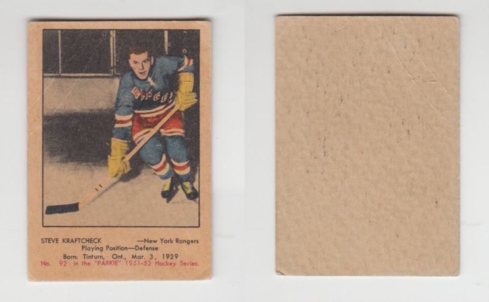 1951-52 PARKHURST HOCKEY CARD #92 S. KRAFTCHECK photo 1951-52 PARKHURST HOCKEY CARD #92 S. KRAFTCHECK photo