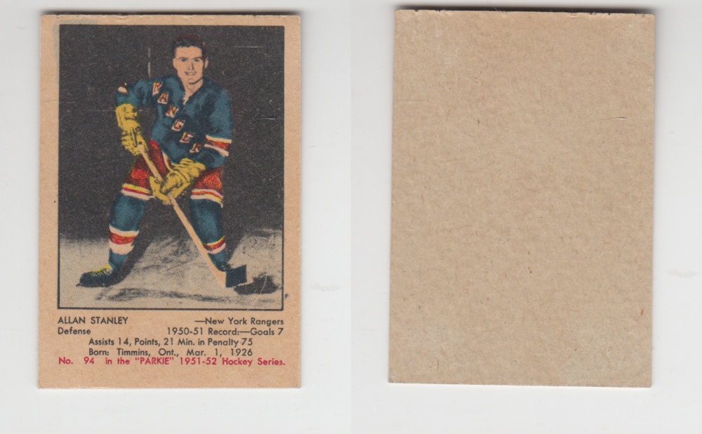 1951-52 PARKHURST HOCKEY CARD #94 A. STANLEY photo 1951-52 PARKHURST HOCKEY CARD #94 A. STANLEY photo