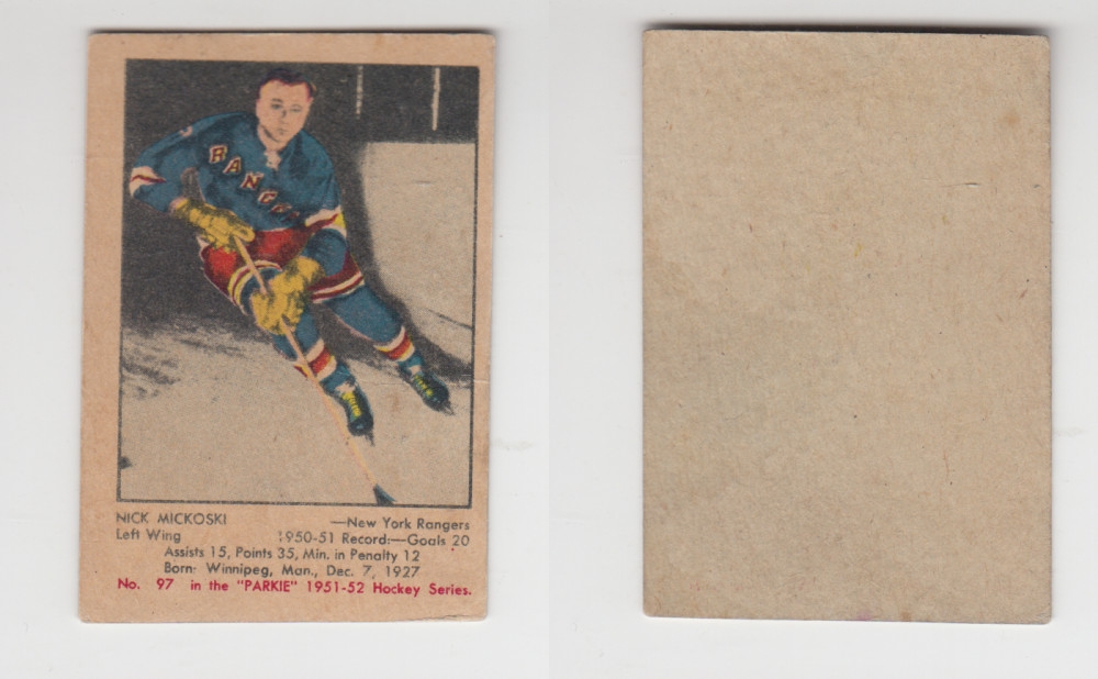 1951-52 PARKHURST HOCKEY CARD #97 N. MICKOSKI photo 1951-52 PARKHURST HOCKEY CARD #97 N. MICKOSKI photo
