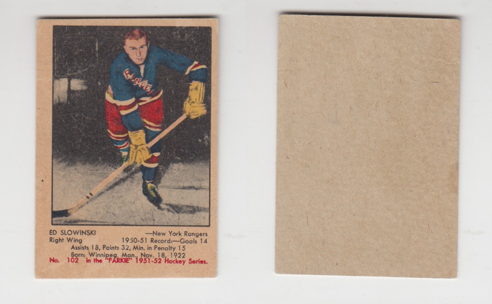 1951-52 PARKHURST HOCKEY CARD #102 E. SLOWINSKI photo 1951-52 PARKHURST HOCKEY CARD #102 E. SLOWINSKI photo