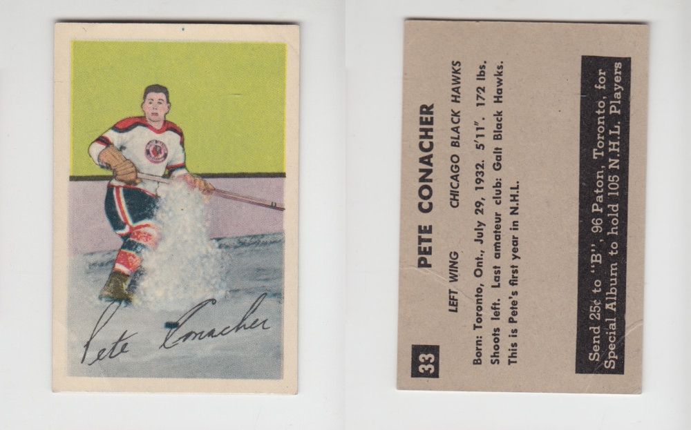 1952-53 PARKHURST HOCKEY CARD #33 P. CONACHER photo 1952-53 PARKHURST HOCKEY CARD #33 P. CONACHER photo