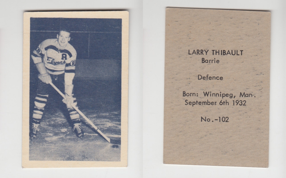1952-53 OHL ANONYMOUS HOCKEY CARD #102 L. THIBAULT photo 1952-53 OHL ANONYMOUS HOCKEY CARD #102 L. THIBAULT photo