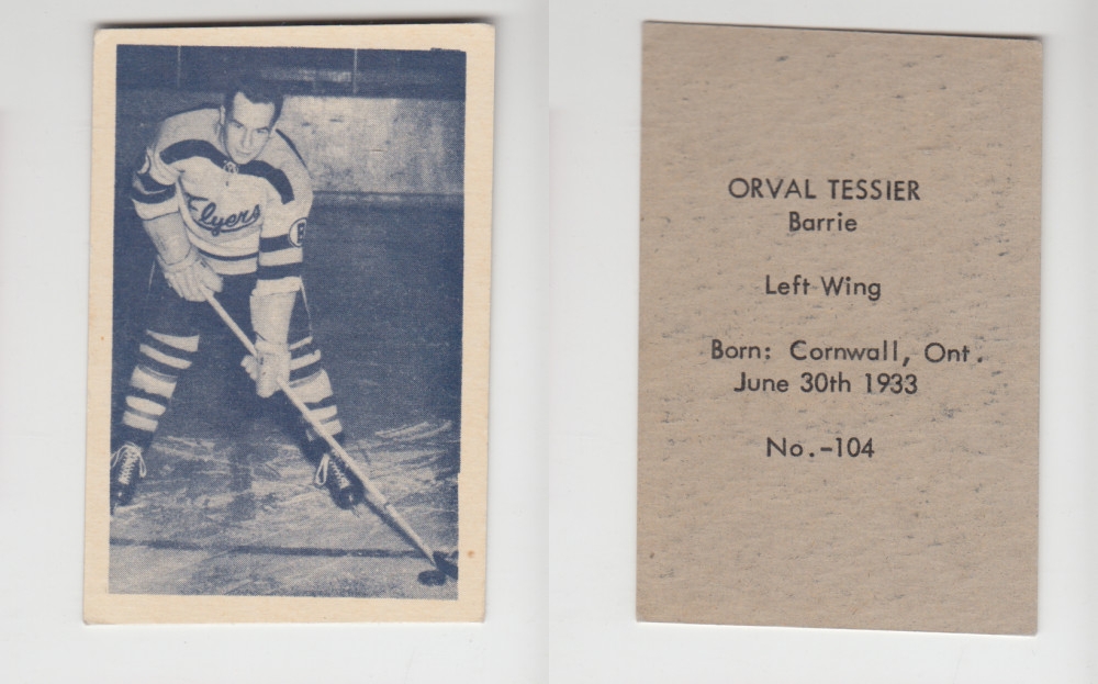1952-53 OHL ANONYMOUS HOCKEY CARD #104 O. TESSIER photo 1952-53 OHL ANONYMOUS HOCKEY CARD #104 O. TESSIER photo