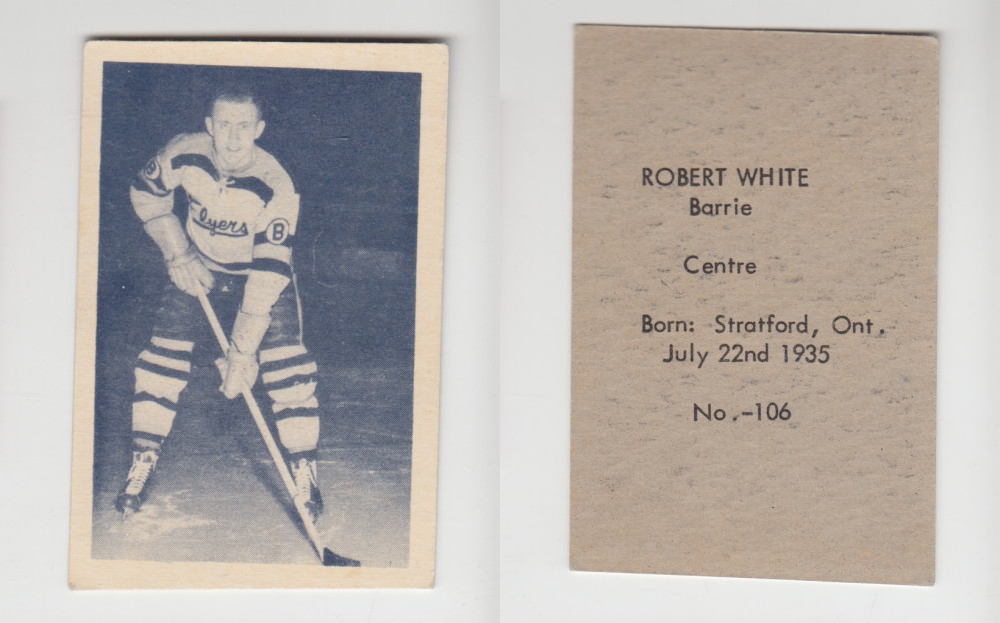 1952-53 OHL ANONYMOUS HOCKEY CARD #106 R. WHITE photo 1952-53 OHL ANONYMOUS HOCKEY CARD #106 R. WHITE photo